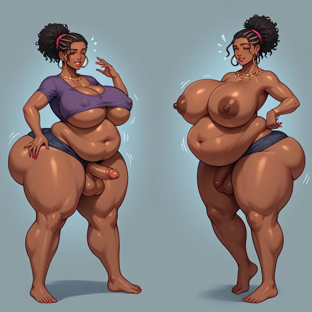 Breast Expansion, Ass Expansion, Multiple Panel Transformation Shemale AI Porn