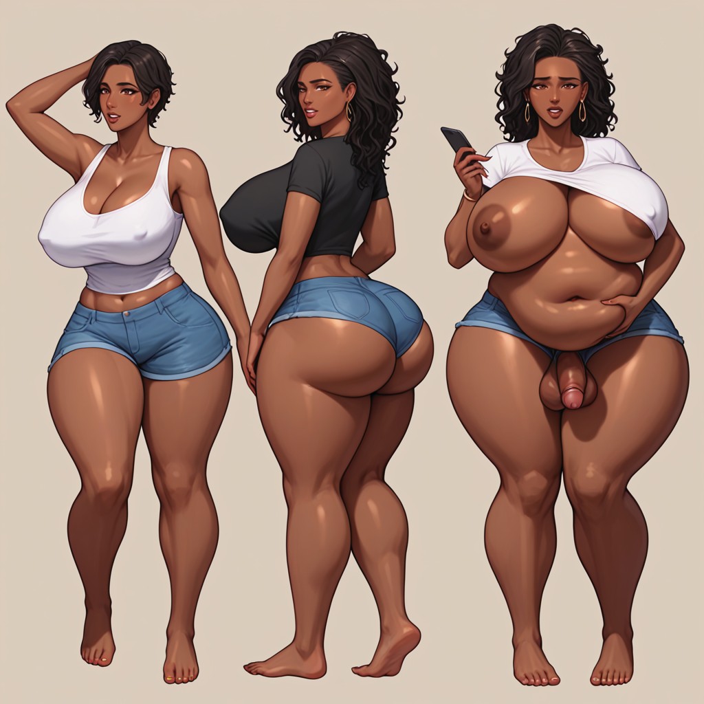 Bulging Breasts, 18+, Transformation Sequence Shemale AI Porn
