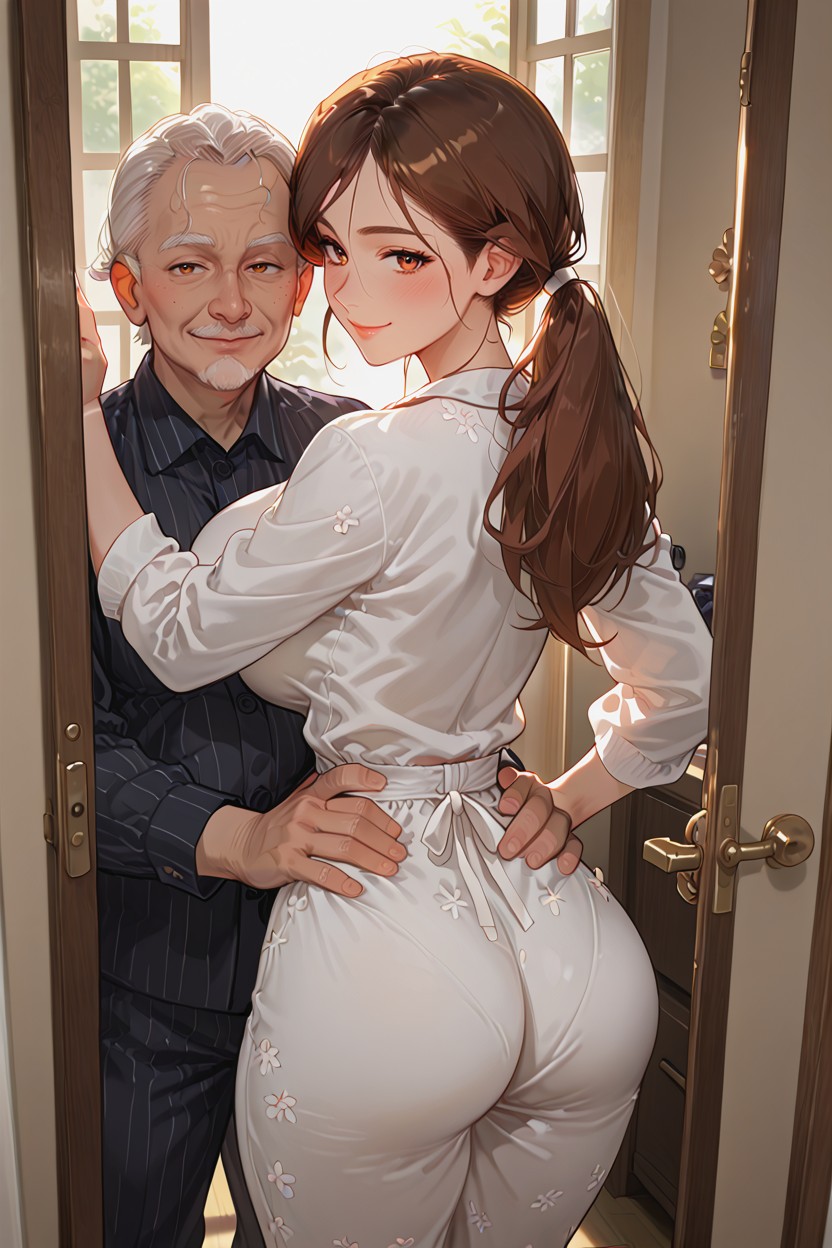 Helen Grabbing Doorway, Helen Closing Doors, Sliding Doors Hentai AI Porn