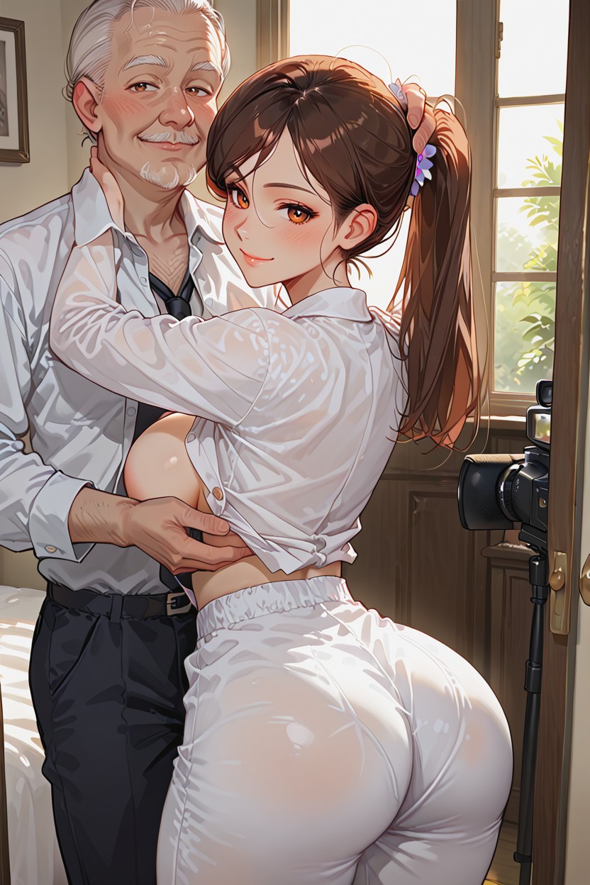 Unbuttoned, Looking At Viewer, Bbl Hentai AI Porn