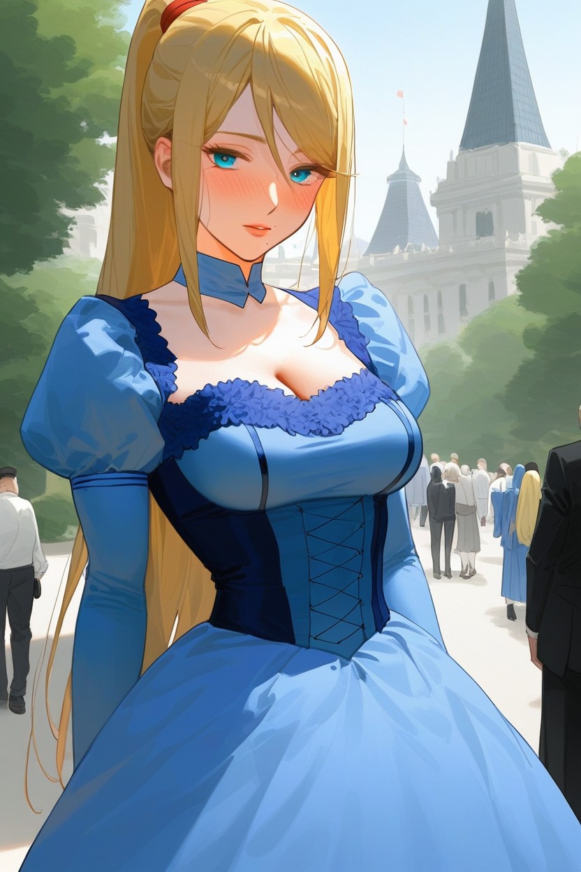 Delicate Features, Exaggerated Wasp Waist, Long Sleeves AI Porn