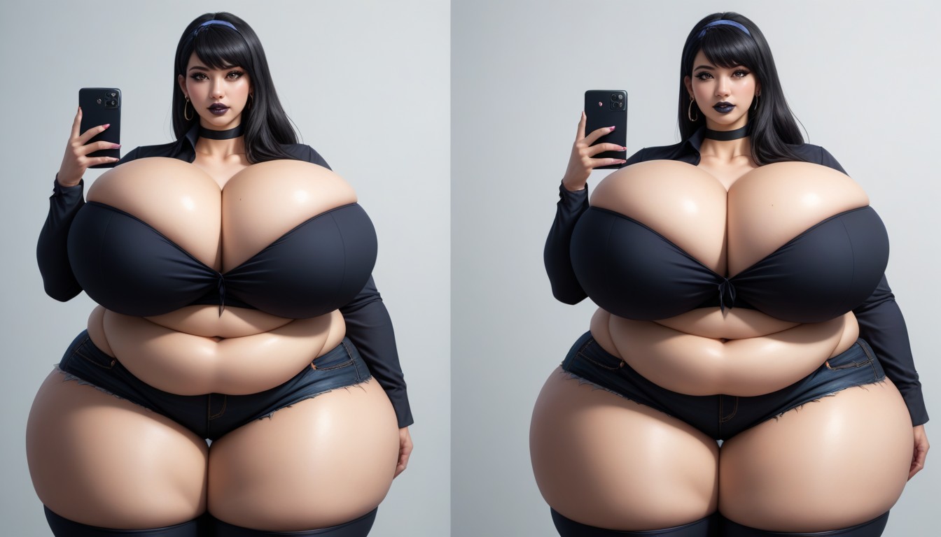 18+, Mega Fat Gothic, Thick Thighs BBW AI Porn
