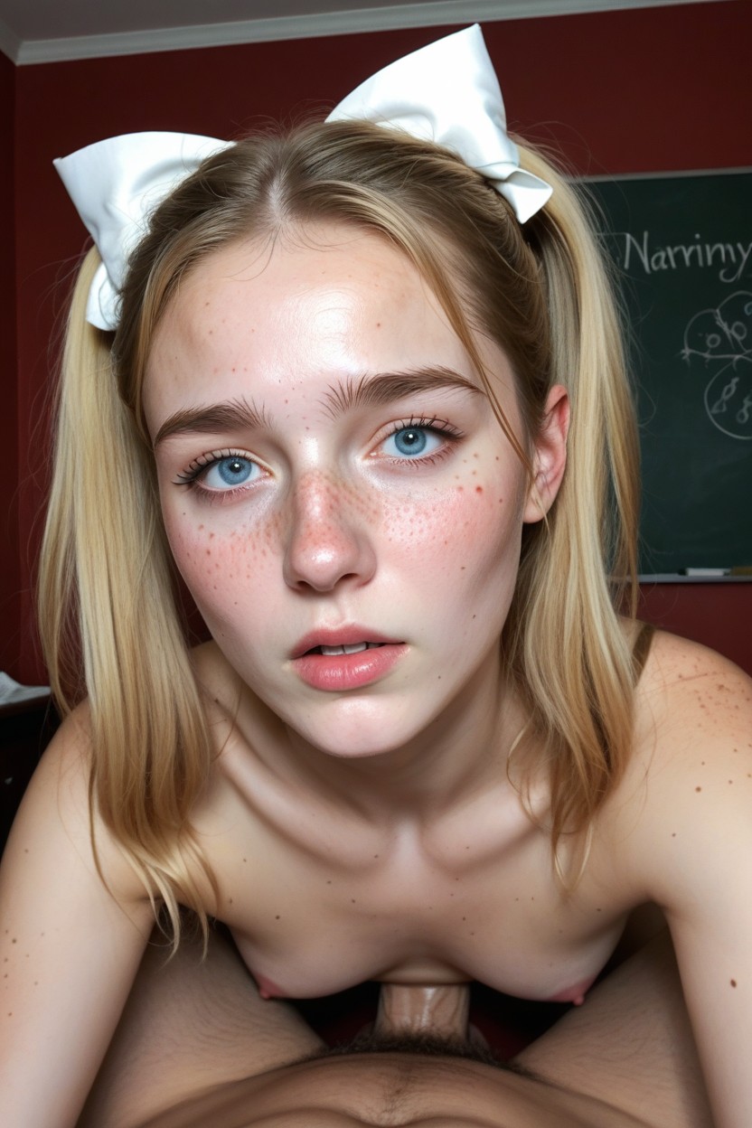 Extremely White Skin, Perfect Details, Ultra Large Blue Eyes AI Porn