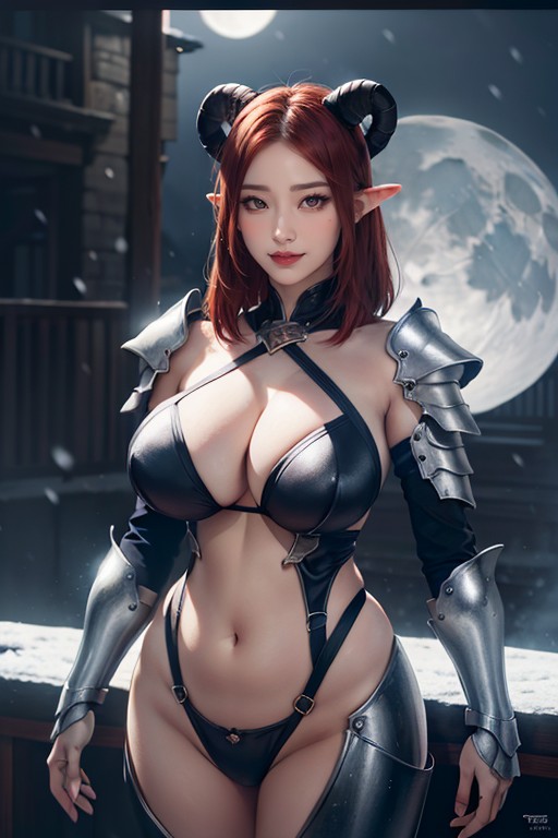 Pale Moonlight, Extremely Waist, Extremely Large Hips AI Porn