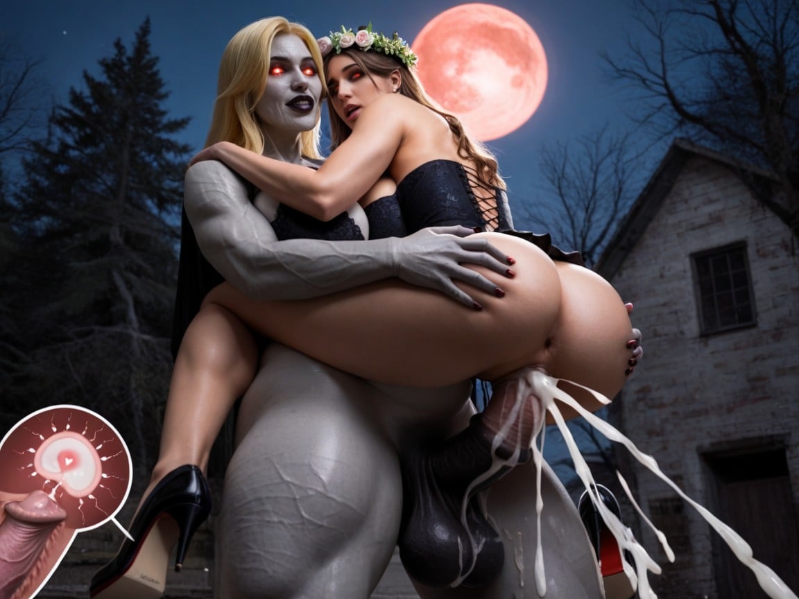 Evil Womb Tattoo, Dark Evil Horror Zombie Skull, Too Big Barbed Spiked Excessive Long Girthy Thick Ugly Futa She Tyrant Queen Horsepenis AI Porn