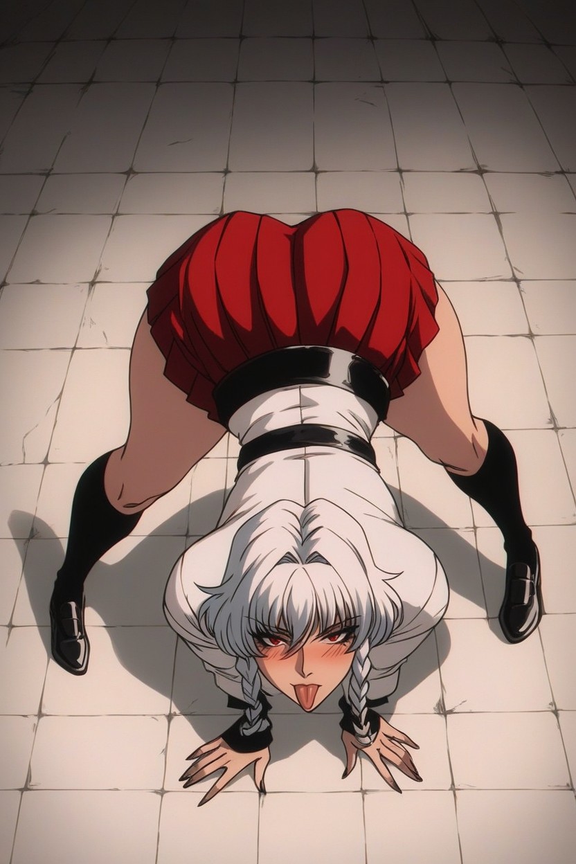 De Arriba A Abajo, Looking Up At Viewer, Full Body Hentai IA