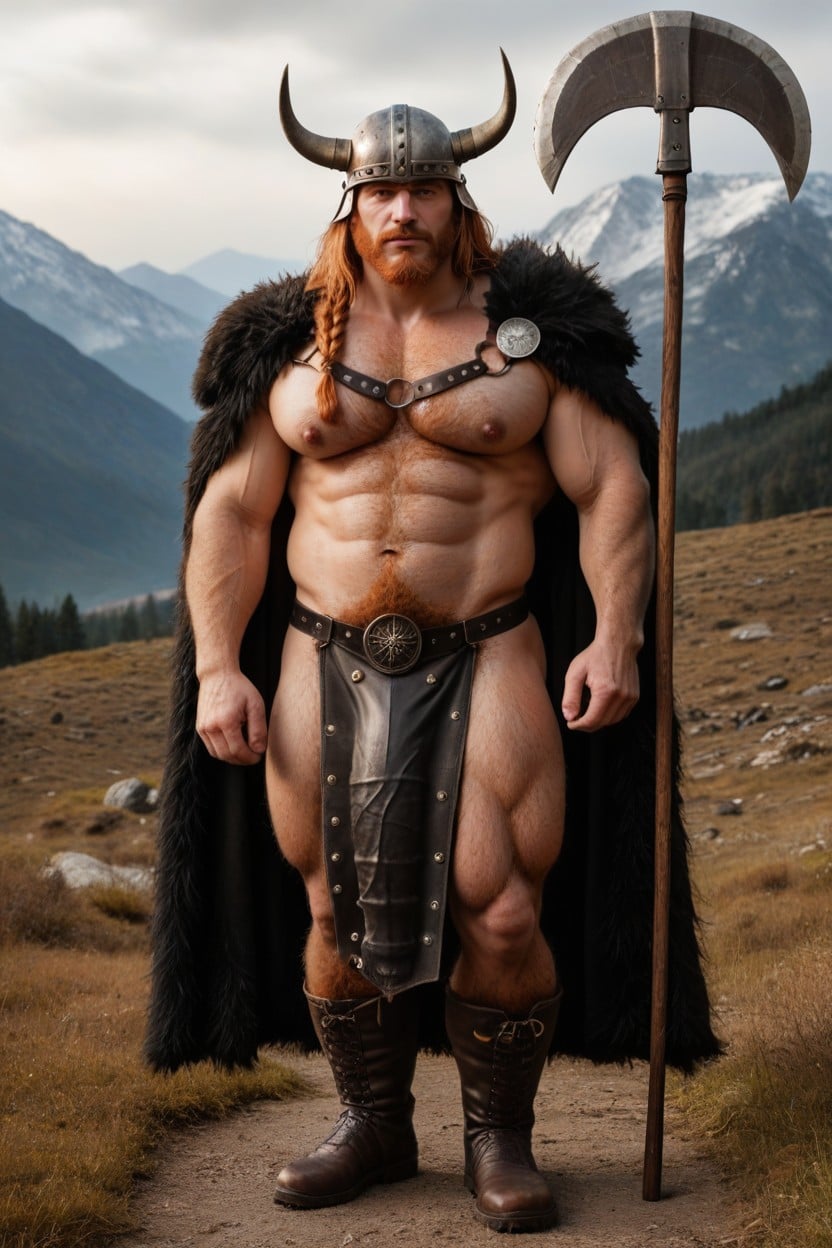 Wearing Fur Cape, Thick Cock, Thick Thighs Porno IA Gay