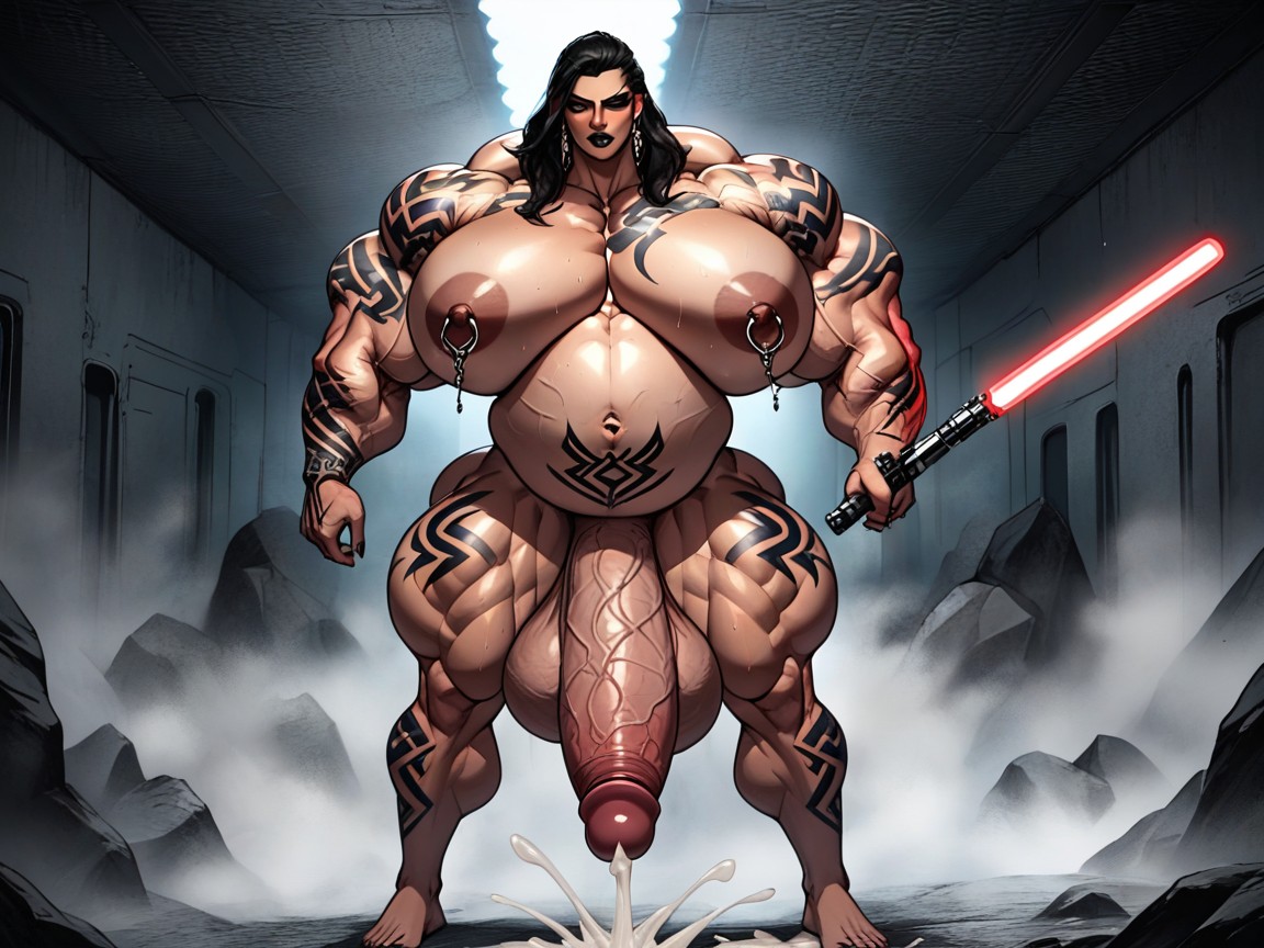 Extreme Massive Ripped Muscles Futa, Beautiful Face, Hyper Massive Balls Porno IA transsexuelle