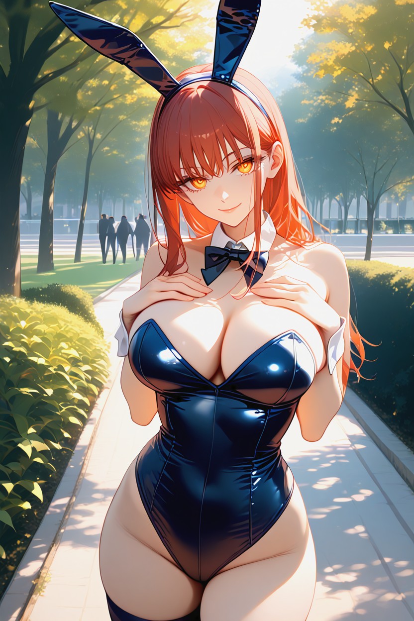 Head Tilt, Hands Together, Makima From Chainsaw Man Hentai AI Porn