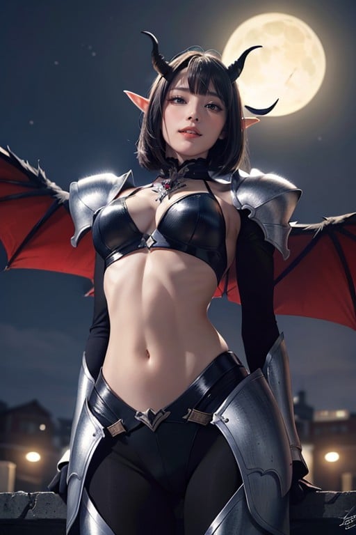 Pale Moon, Blunt Bangs, Succubus AI Porn