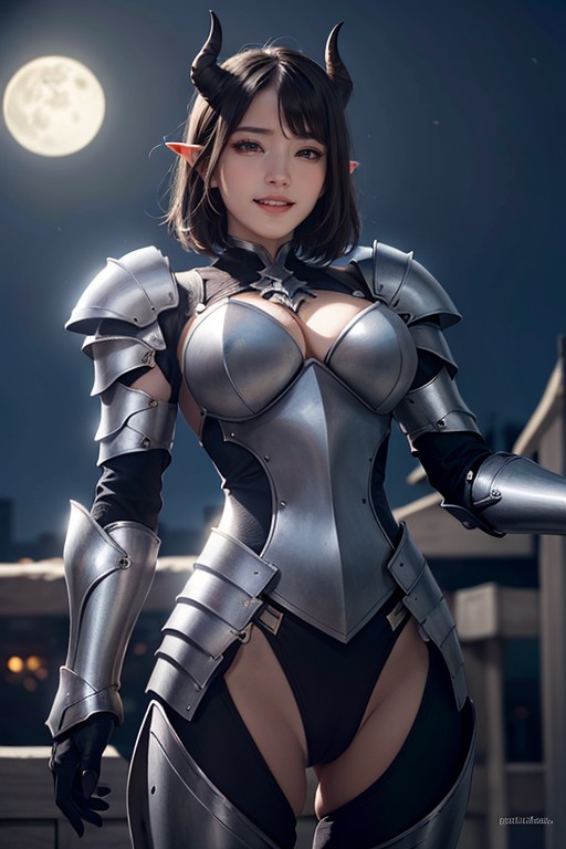 Malicious Smile, Cold Light, Dark Fantasy AI Porn