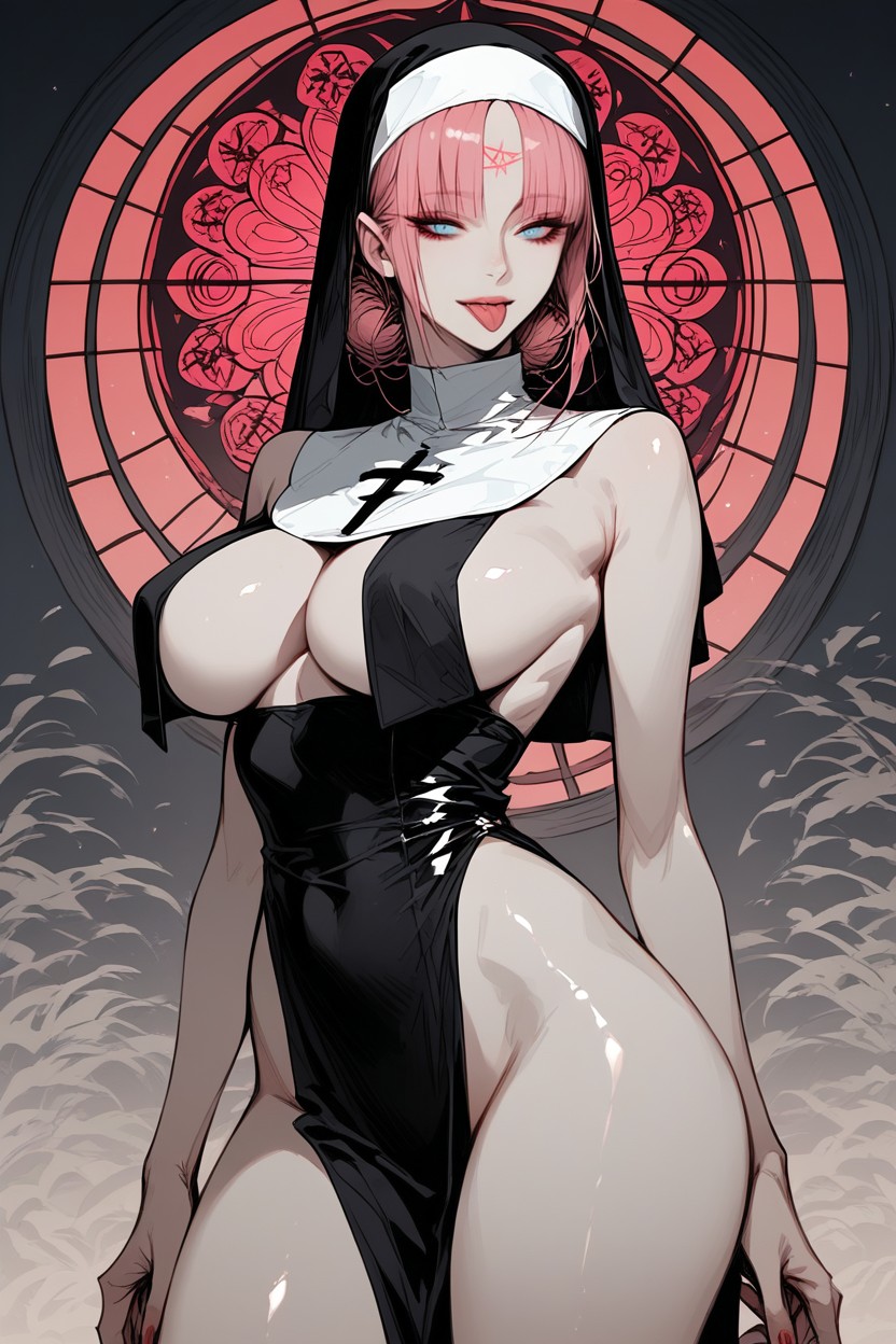 Hour Glass Figure, Modest And Graceful Appearance, Blue Eyes Hentai AI Porn