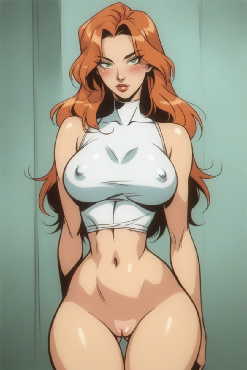Seductive, Arching Back, Green Eyes Hentai AI Porn