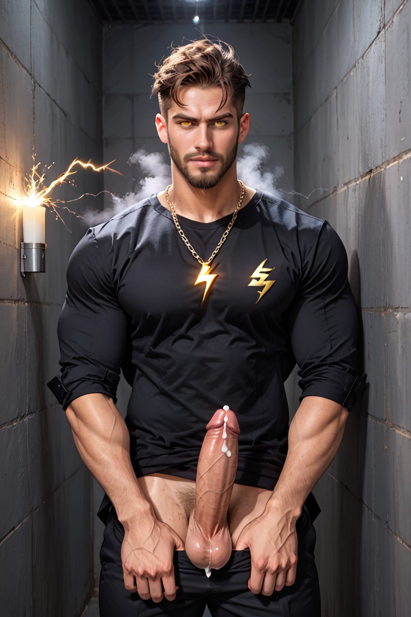 God Of Thunder As Very Fit Man, Vêtements Ouverts, Horny Porno IA Gay