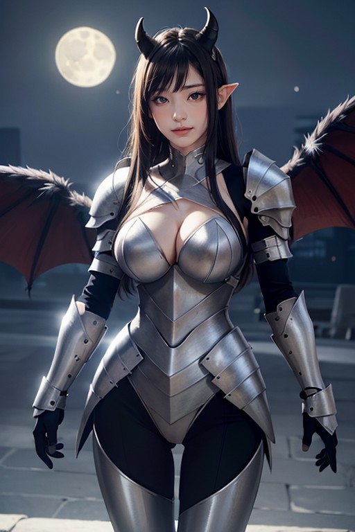 Armor Gloves, Big Moon, Elf Ears AI Porn