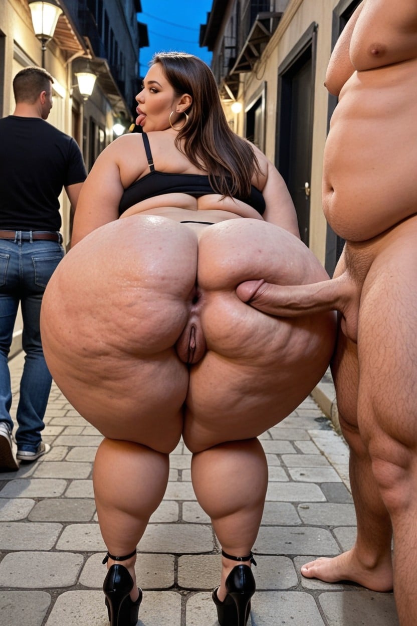 Morbidly Obese, Hoop Earrings, Huge Wide Hips BBW AI Porn