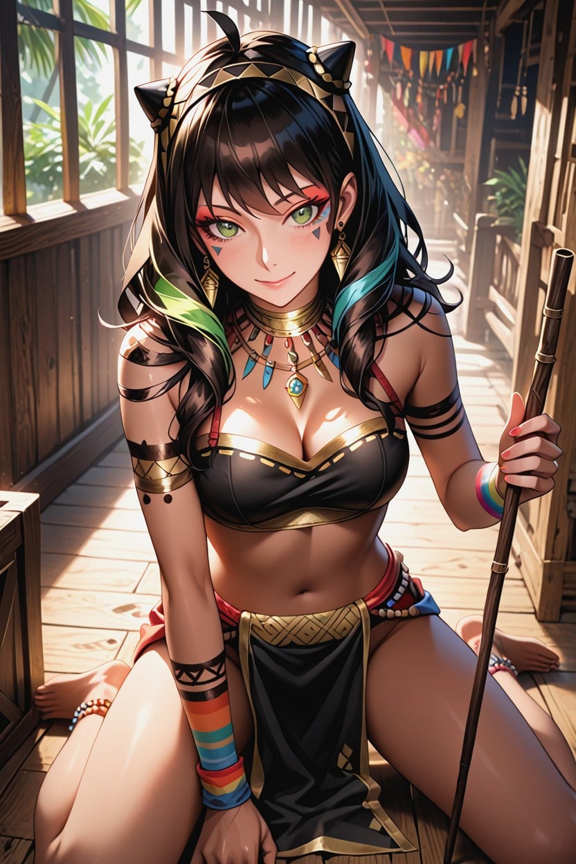 Colorful Indian Necklace, Detailed, Daytime Hentai KI Porno