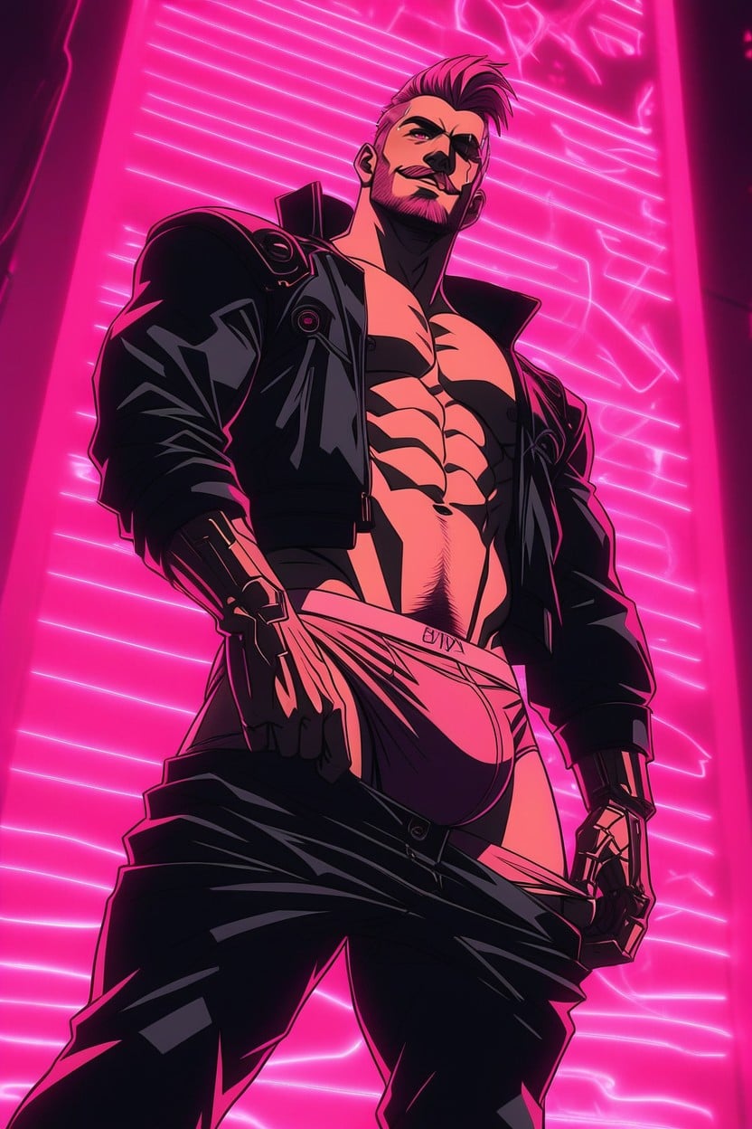 All Male, Wearing Briefs, Pink AI Gay Porn