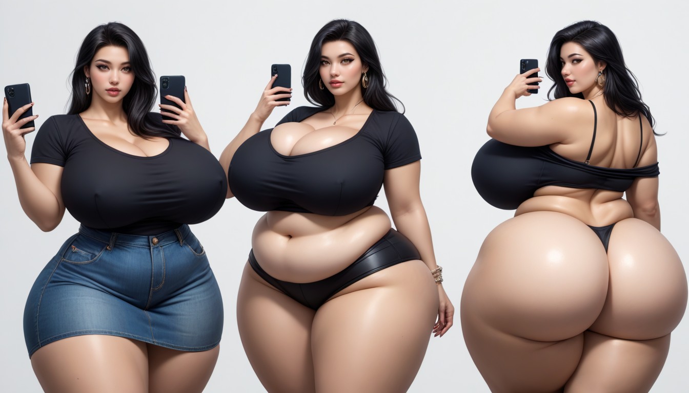 The Most Mega Ultra Hyper Enlarging Ultra Fat Boobs Expansion, Extremely Large Ass, Multiple Views BBW AI Porn