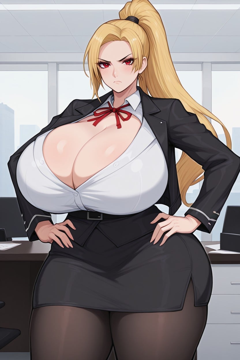 25+, Red Eyes, Hands On Hips Hentai AI Porn