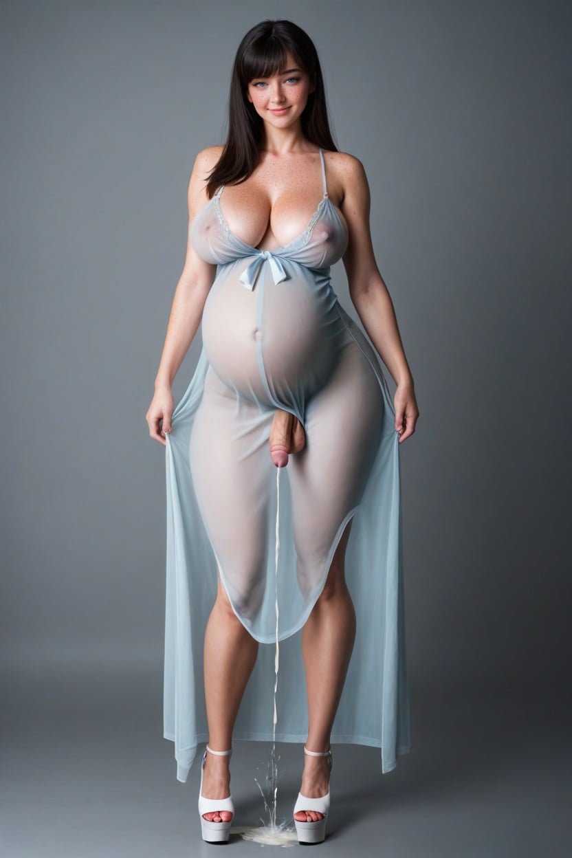Impossible Waist, Unnaturally Waiflike Waist, Visible Sixpack Shemale AI Porn