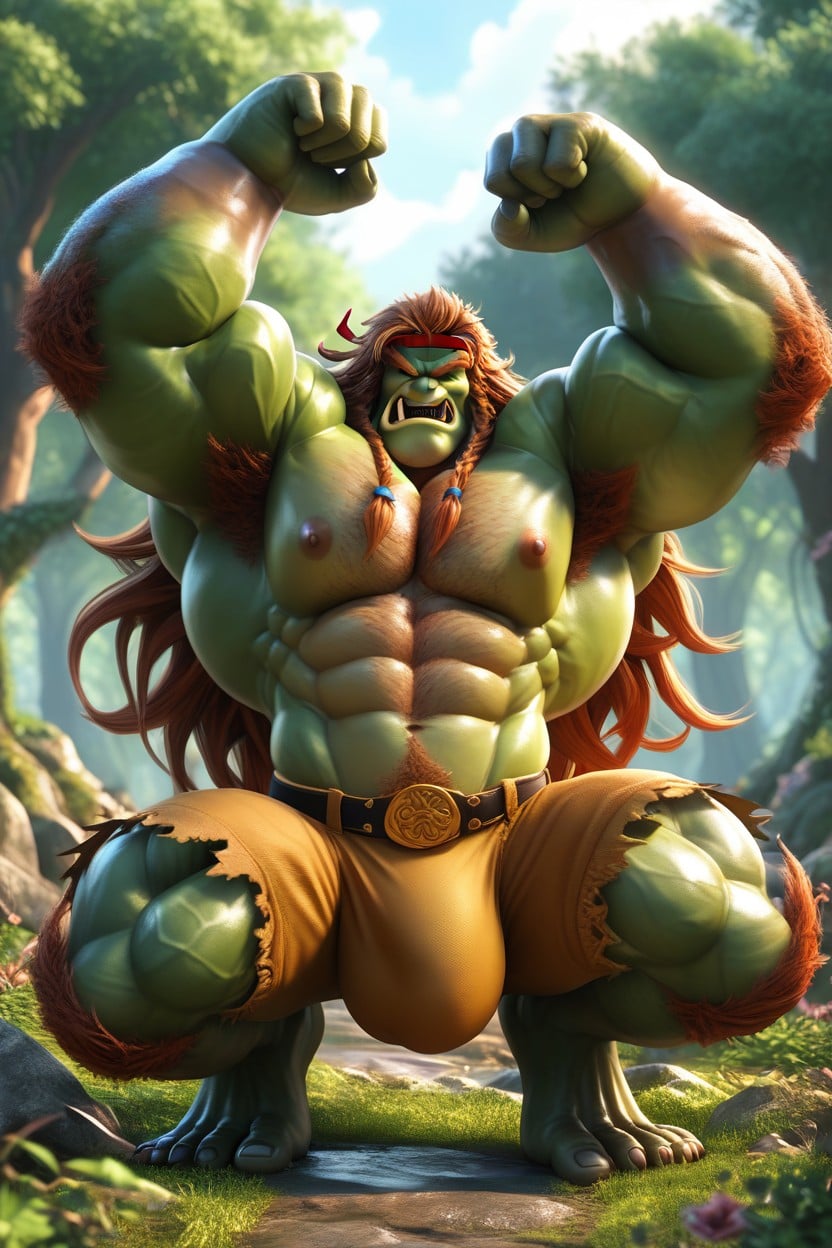 Messy Hairy, Oversized Muscles, Meadow AI Gay Porn
