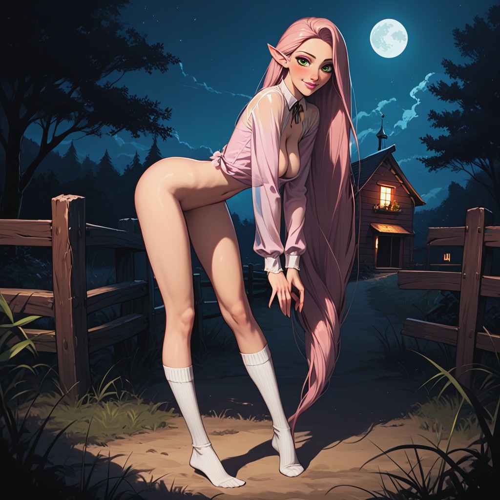 She Standing, No Panties, Big Lips Hentai AI Porn
