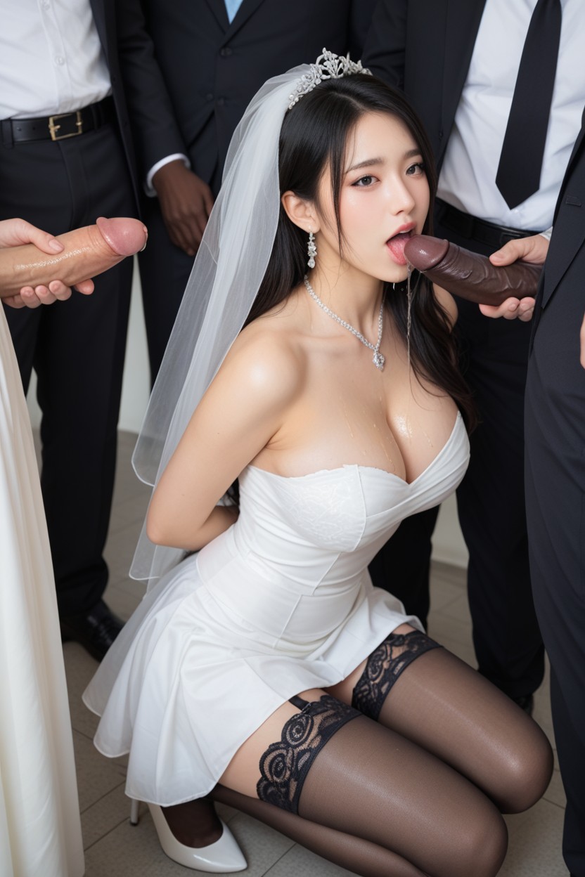 Interracial, Sweaty, Subject Stands With Open Mouth Porno asiático IA