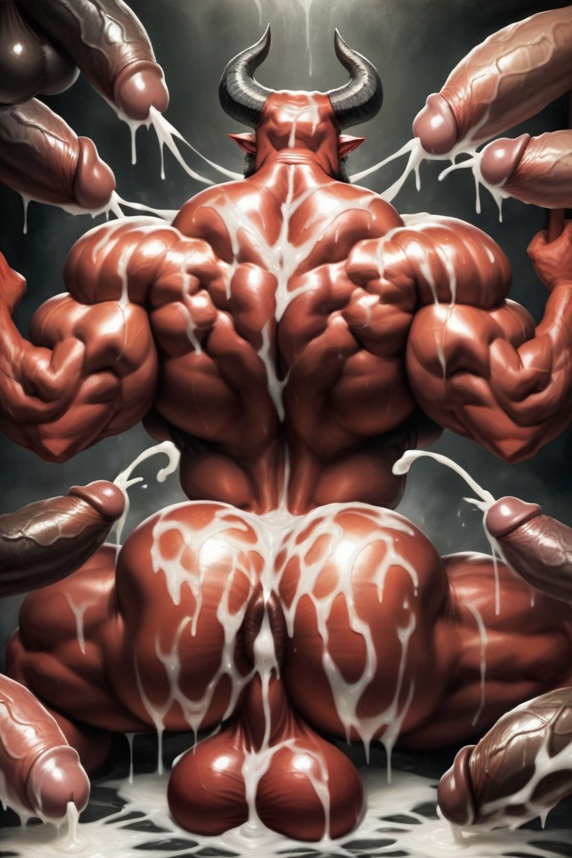 View From Behind, Sweaty, Demon AI Gay Porn