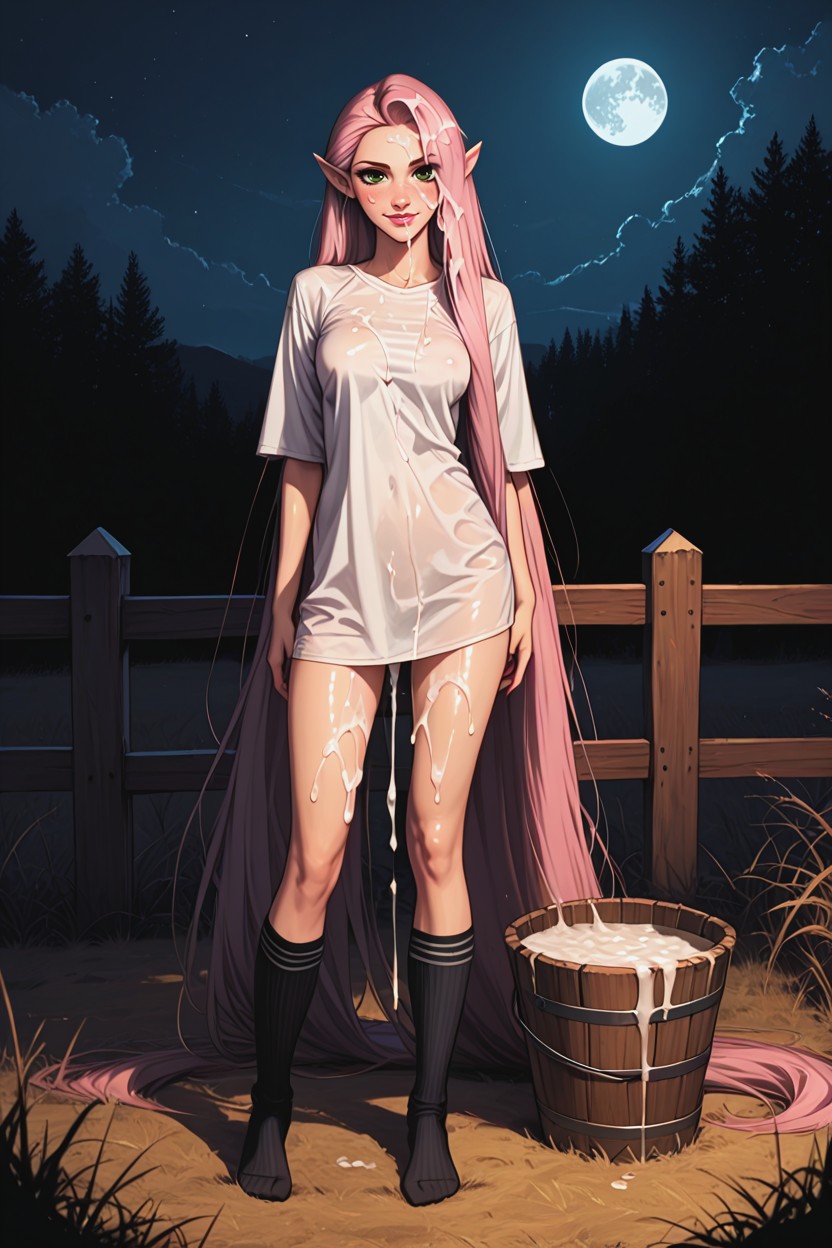 Dimly Lit, Cum On Hair, Wooden House Hentai AI Porn