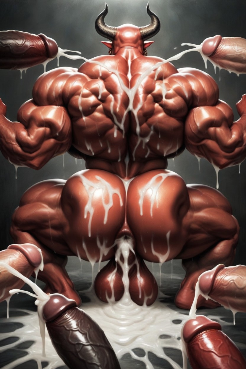 Gigantic Ass, Cum On Body, Hyper Cum Everywhere AI Gay Porn