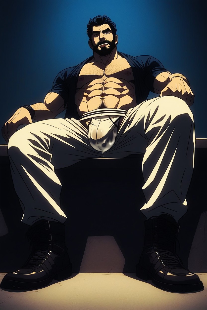 Mustache, Men, Male Bodies AI Gay Porn