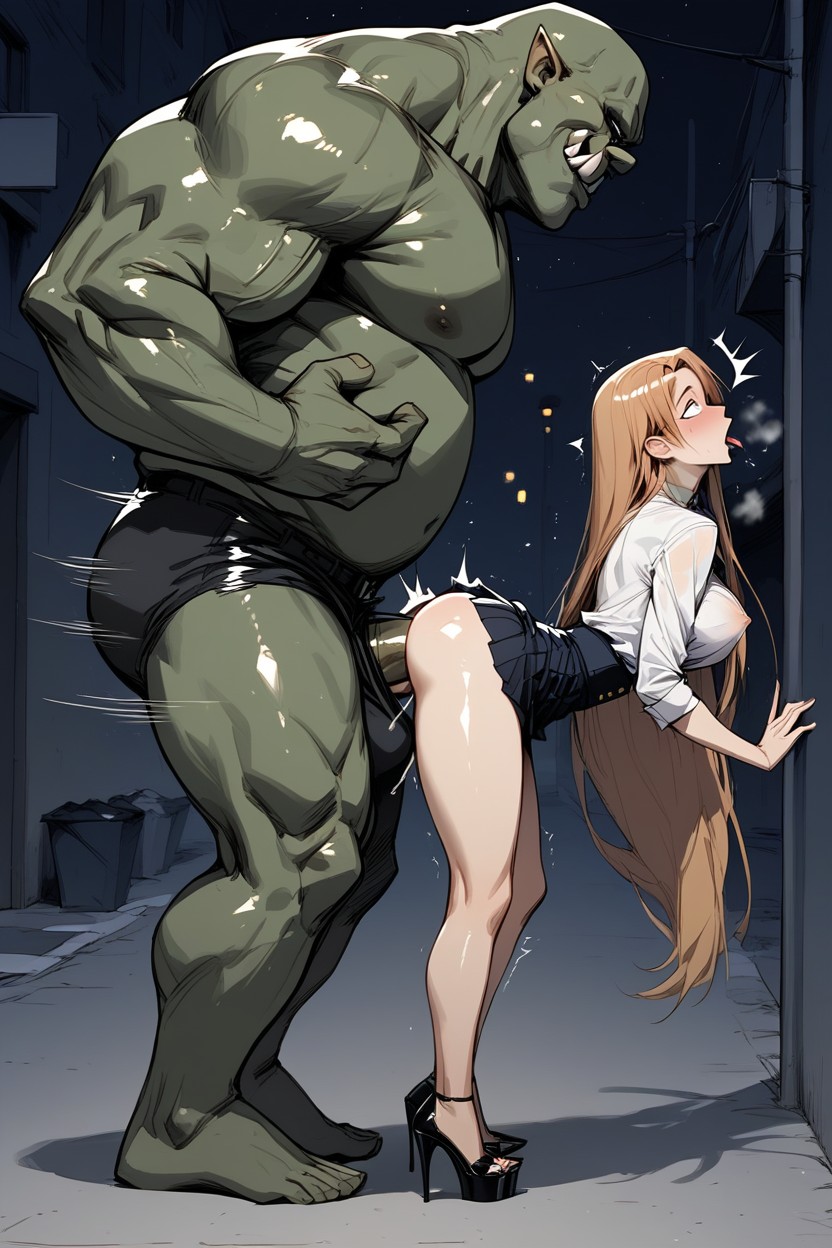 Suspended Doggystyle Sex, Chested, Looking Up Hentai AI Porn