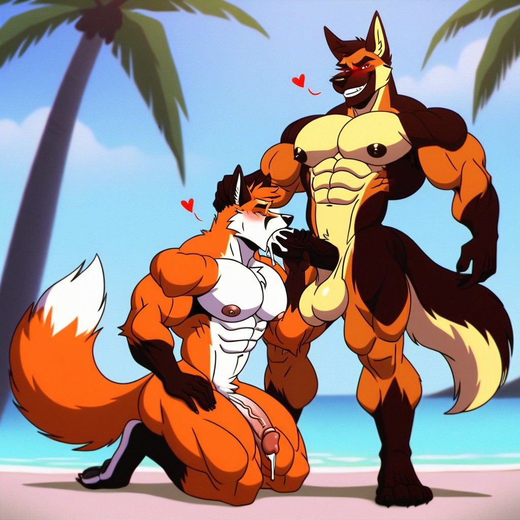 Orange Fox Kneeling, Definition, Furry Pornografia peluda com IA