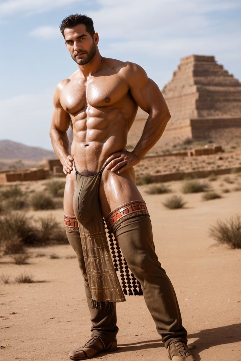 Men, Realistic Proportion, Desert AI Gay Porn