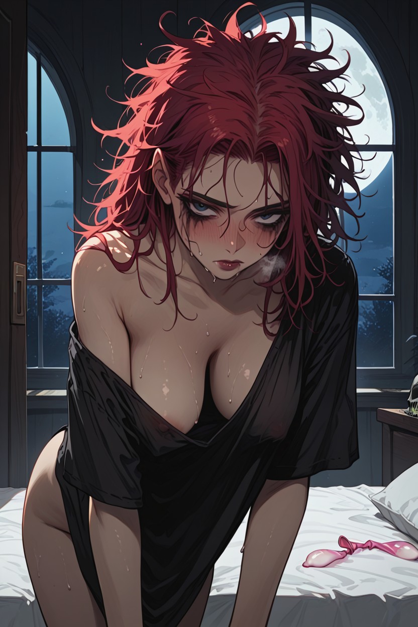 Moon, Smeared Lipstick, Musk Hentai AI Porn