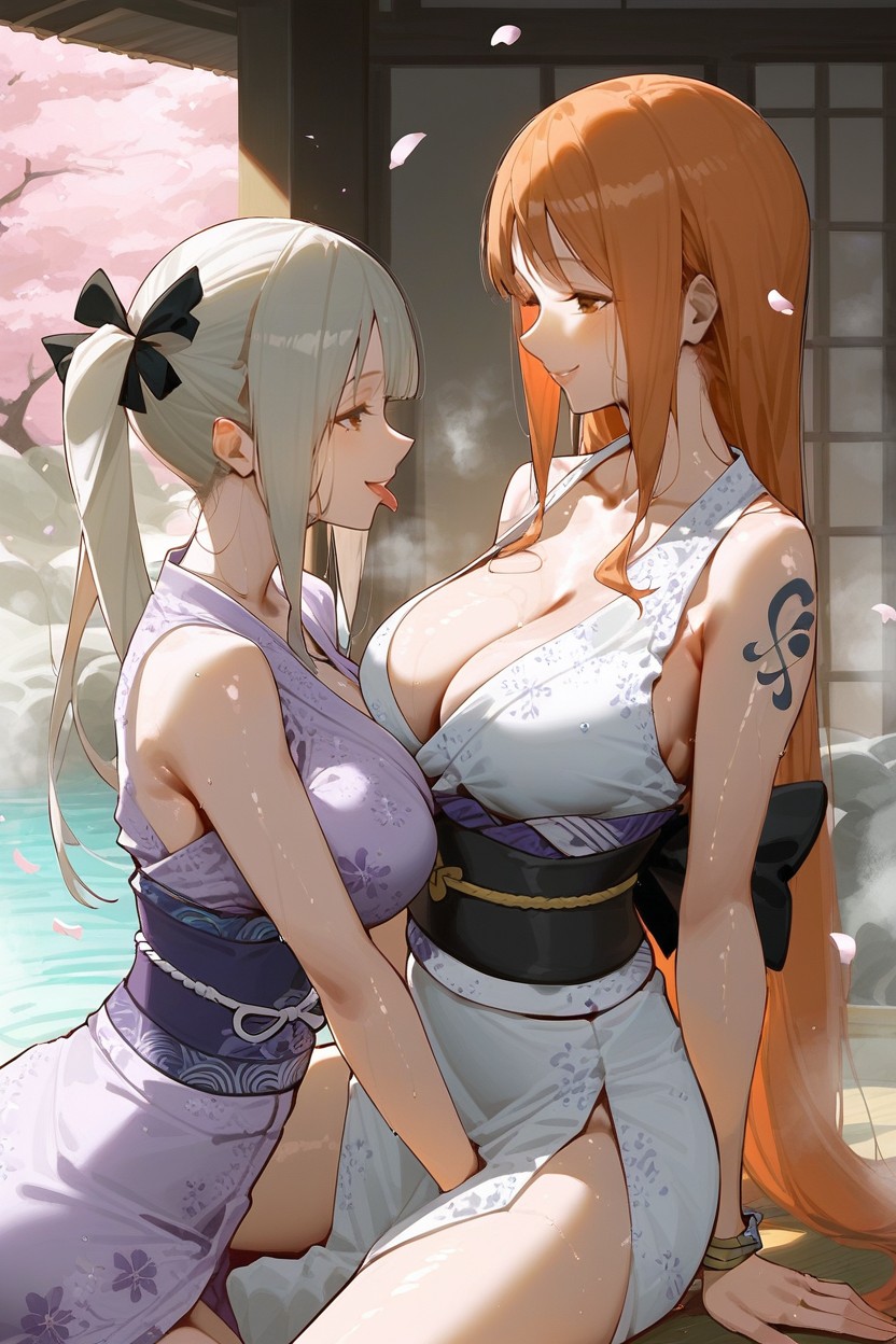 Nami, Braid Hair Above Ear, Nami Hentai AI Porn