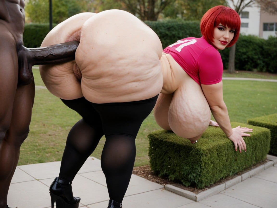 Anal, Extremely Huge Ass, Side View AI Porn