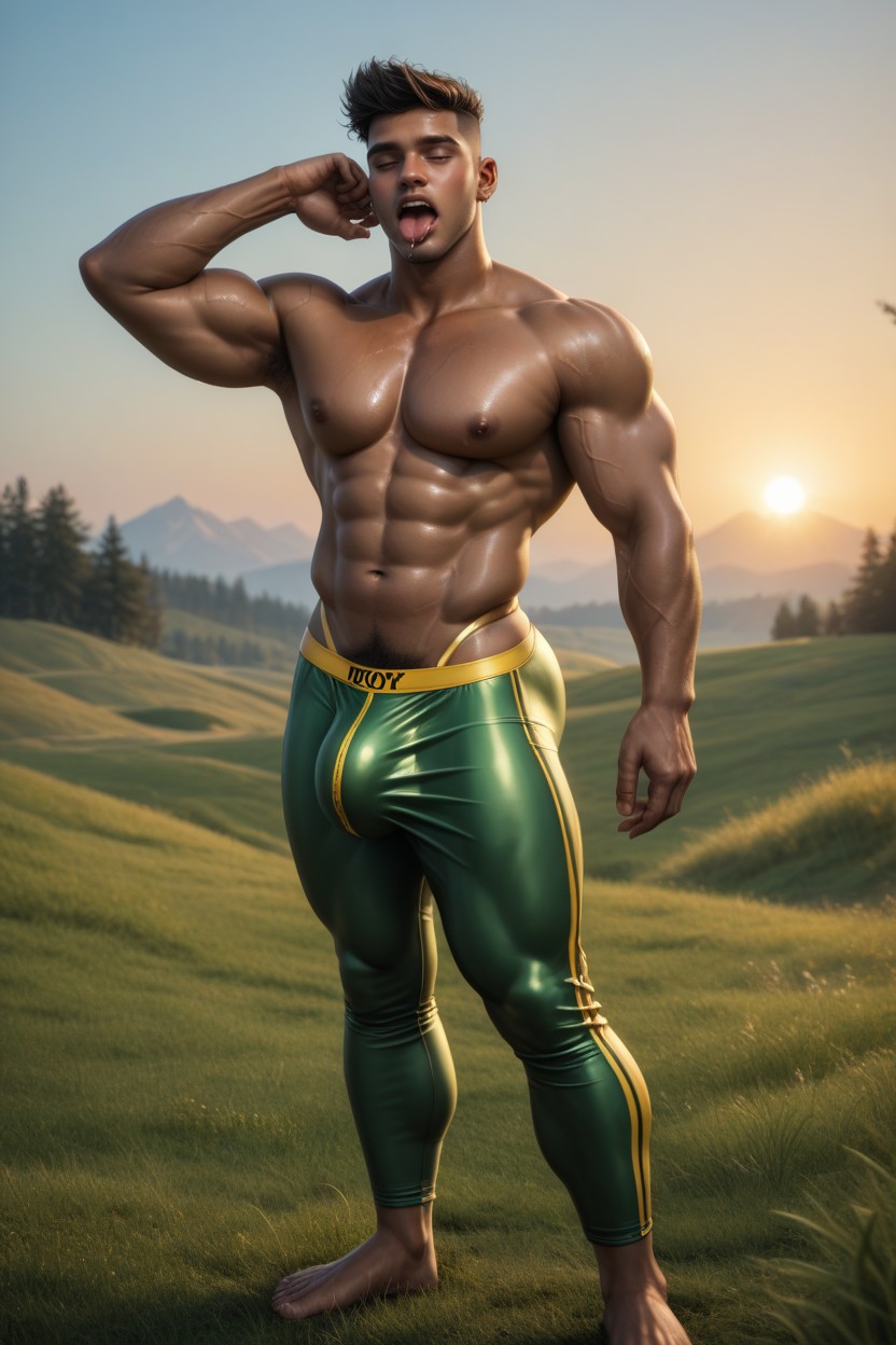 Erect, Pubic Hair, Messy Hair AI Gay Porn