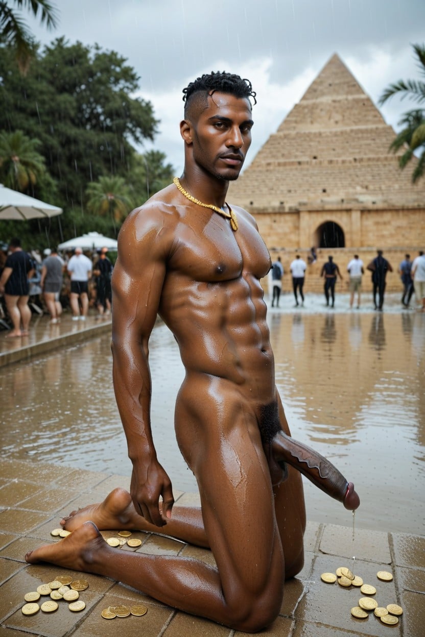 Gold, Pubic Hair, Side View AI Gay Porn