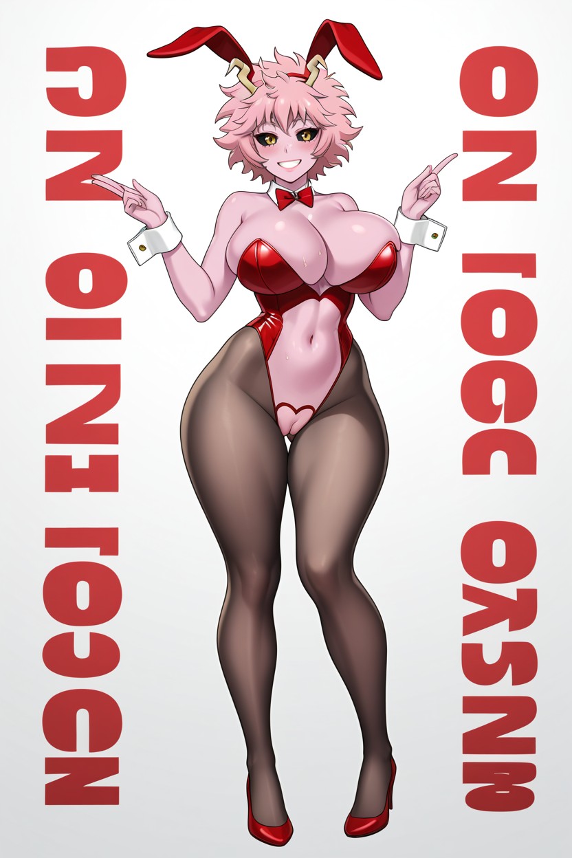 Pink Skin, Perfect Eyes, Rounded Middle Breasts Hentai AI Porn