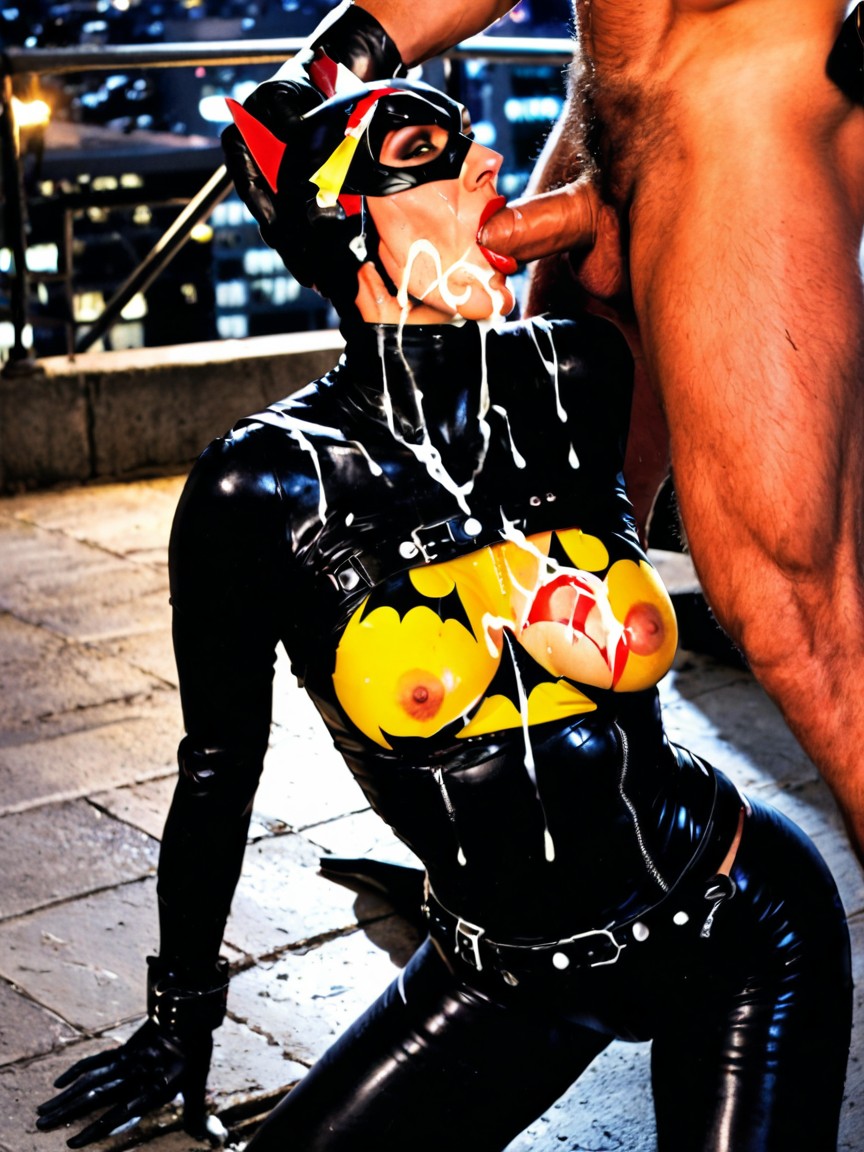 Cumshot, Sucking Batman's Dick, Catwoman From Dc Comics AI Porn