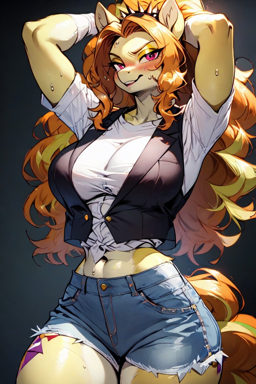 Wide Hips, Dark Color Background, Seductive Smile 퍼리 AI 포르노