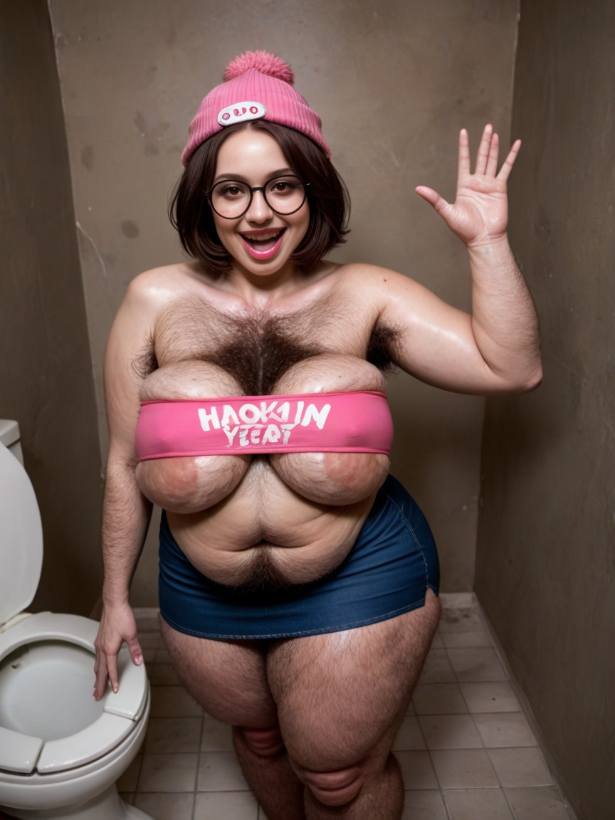 Absurdly Hairy Arms, Fat Brown Bimbo Lips, Saggy Breasts AI Porn