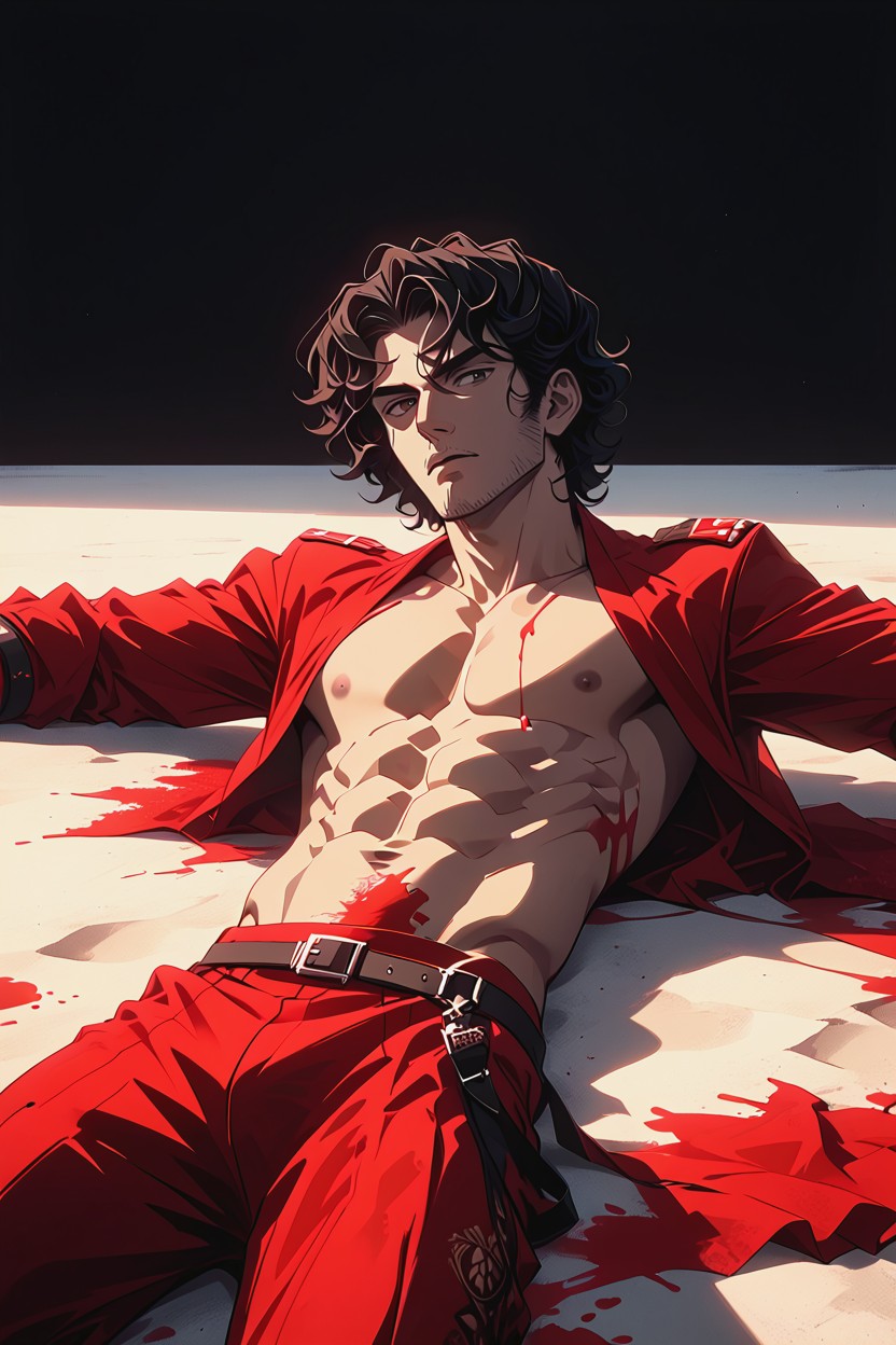Noir, No Extra Details Around, And White Tones AI Gay Porn