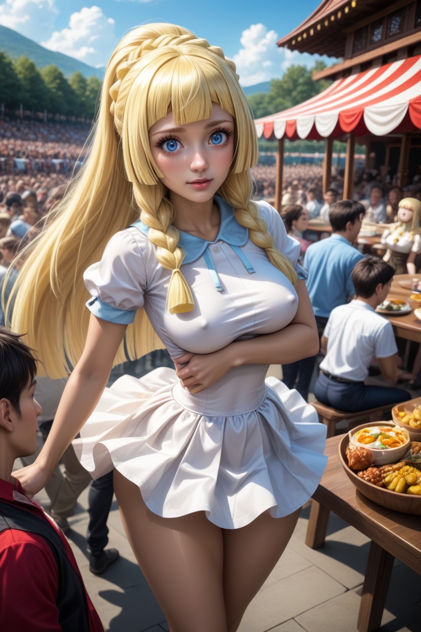 Stylized Attenuated Waist, Delicate Features, Perfect Body AI Porn