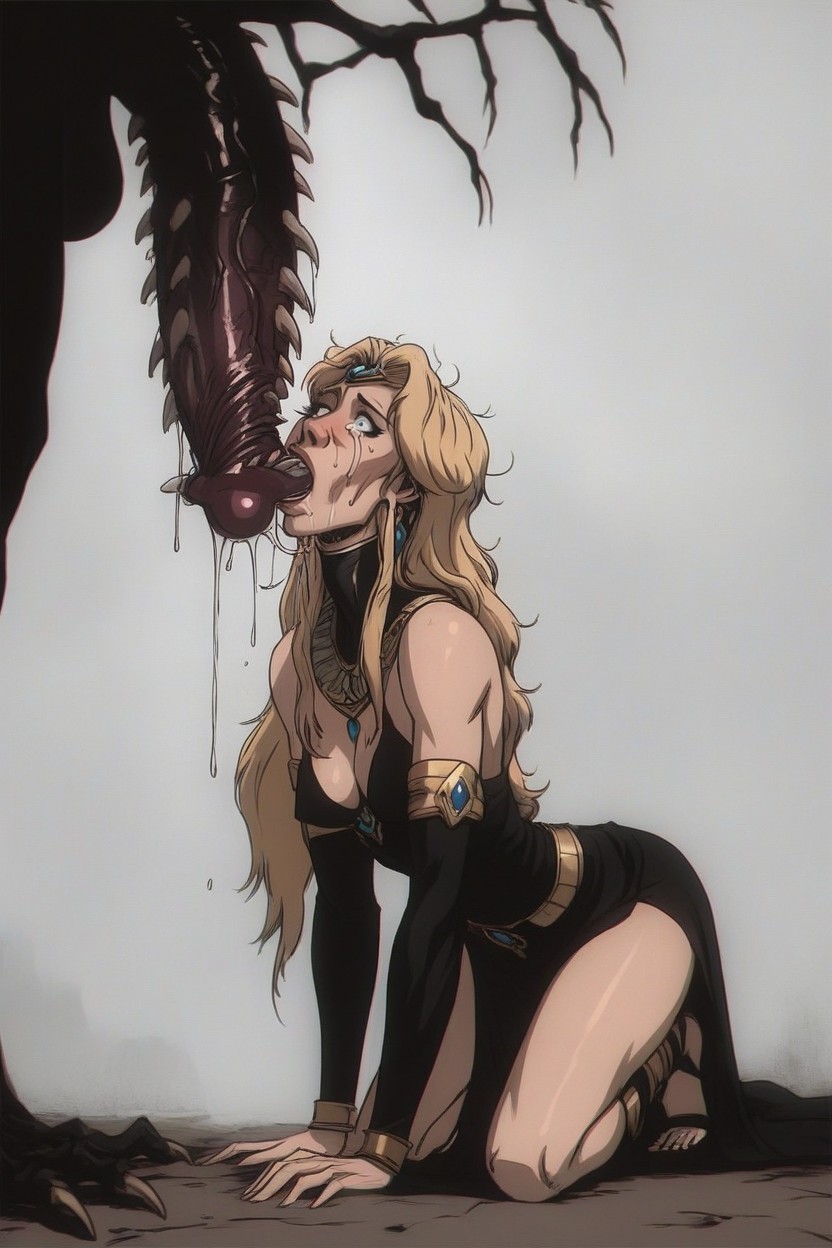 Monster Bigger Than Her, Blowjob, Shocked AI Porn