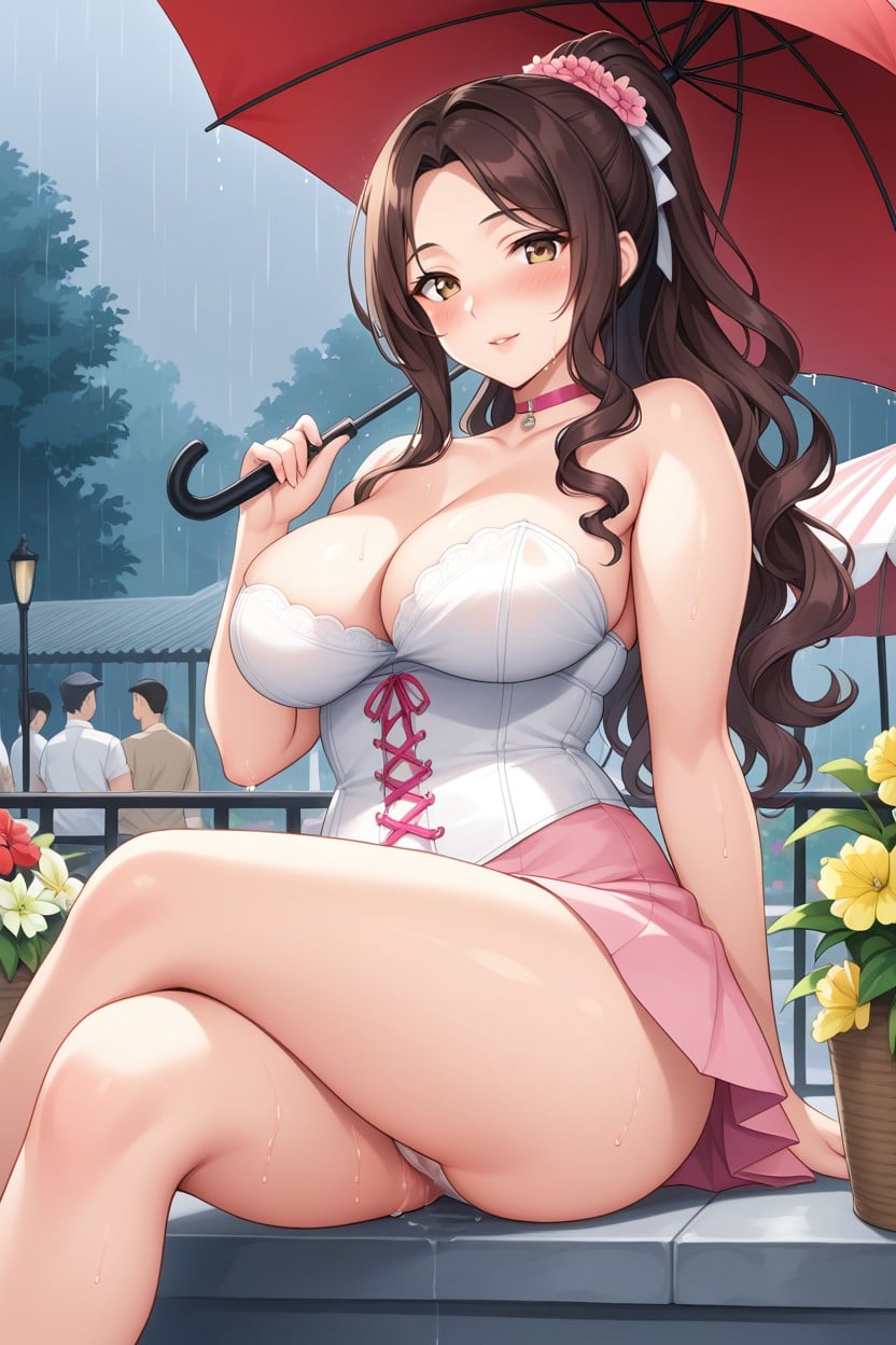 Brunette, Playful Pose, Wet Pussy Hentai AI Porn