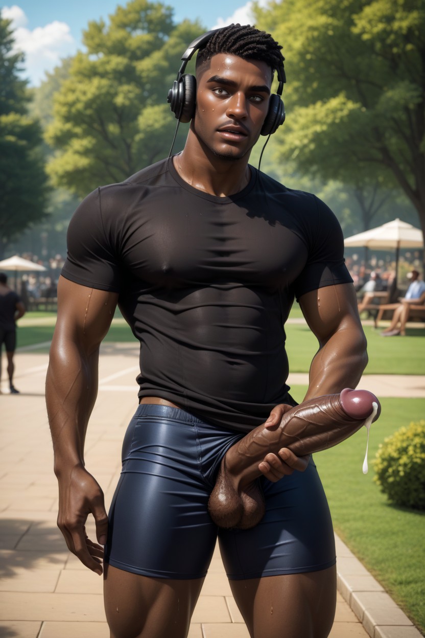 Form Fitting Clothes, High Detailed, Dripping Sweat AI Gay Porn