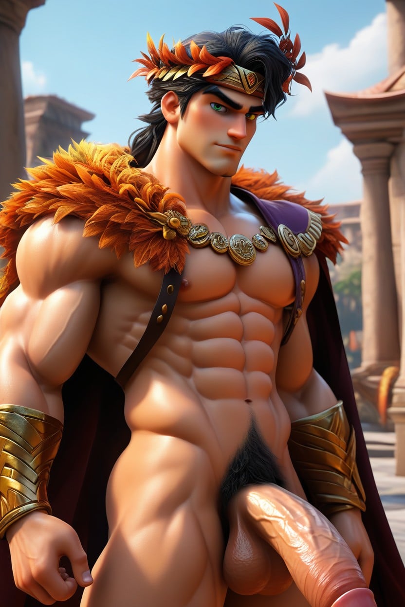Ancient Greece, Huge Cock, Smooth Chest AI Gay Porn